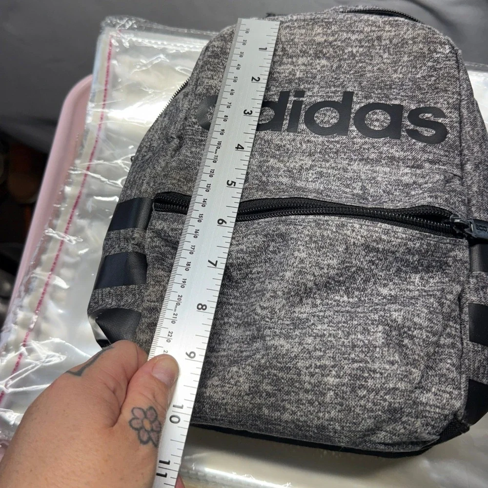 Adult Kids Adidas Lunch Bag Gray Heather Jersey Athletic Insulated Tote